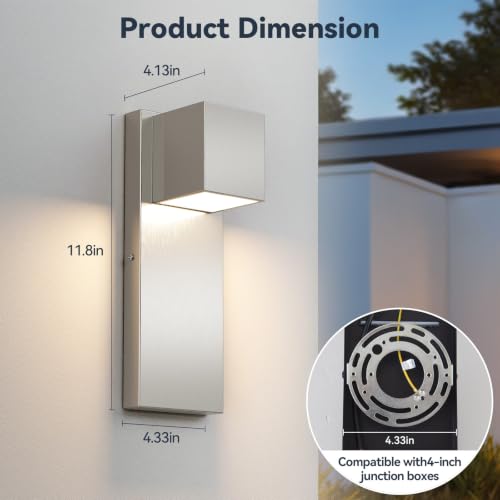 2 Pack Modern Outdoor LED Wall Light