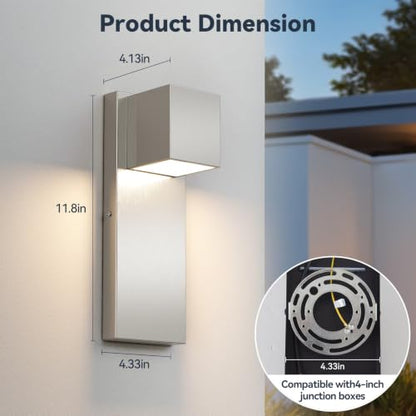 2 Pack Modern Outdoor LED Wall Light