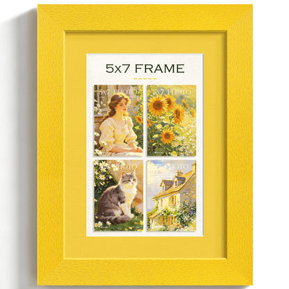 5x7 Mustard Yellow Picture Frame (Mustard Yellow Frame Yellow Mat / 5x7)