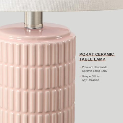 21'' Modern Ceramic Table Lamp with Gift Box for Bedroom