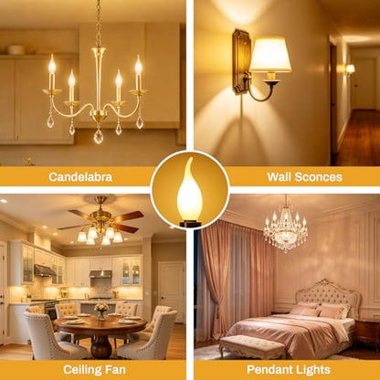 E12 LED Frosted Candelabra Light Bulbs (Frosted-4w-6 Pack)