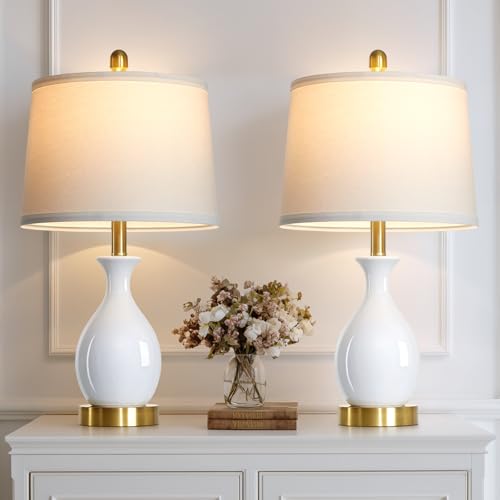 Ceramic Table Lamps Set of 2 for Living Room
