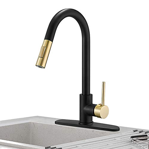 High Arc Single Handle Kitchen Sink Faucet With Pull Out Sprayer