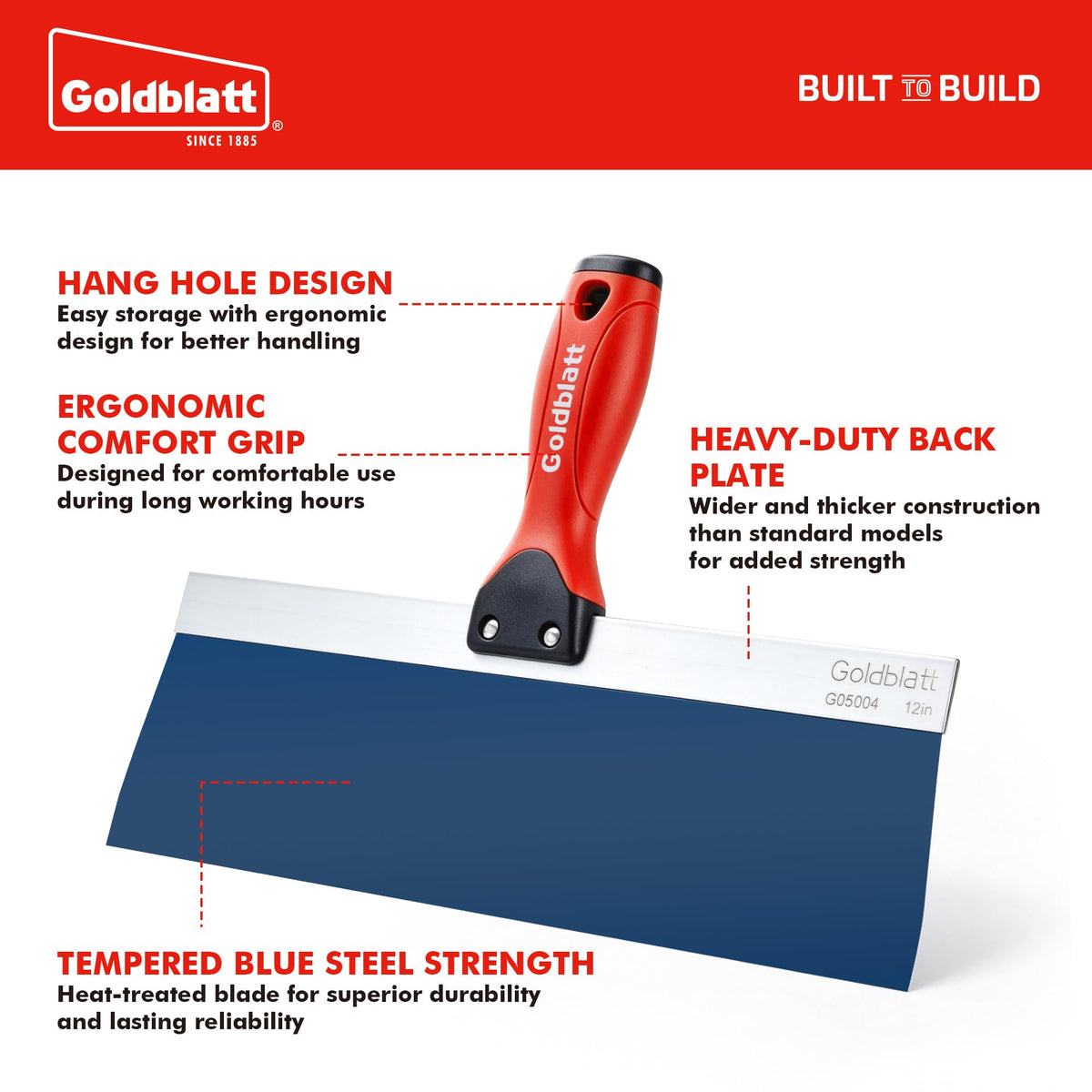 12" Blue Steel Drywall Taping Knife (12")
