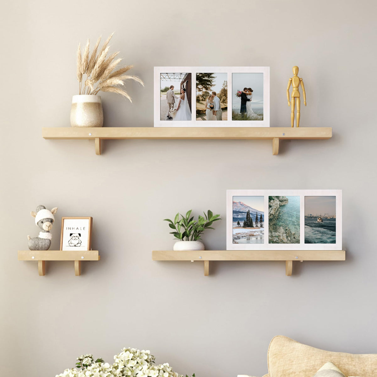 4x6 Collage Picture Frames (Rustic White / 7x13.5in (1Pack))
