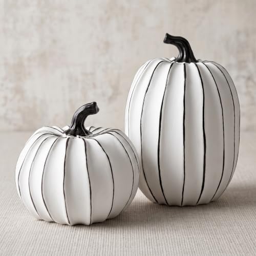 White and Gold Decorative Pumpkins