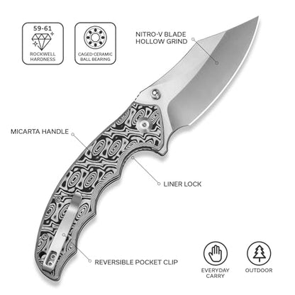 Pentad Pocket Knife (Black / White)