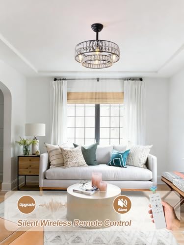 20" Gold Fandelier Ceiling Fan with Light