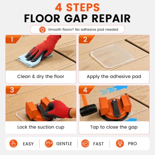 Floor Gap Fixer Tool Double 90° Suction Cup Repair Kit with Markers