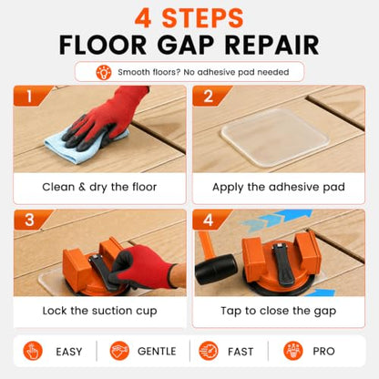 Floor Gap Fixer Tool Double 90° Suction Cup Repair Kit with Markers