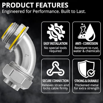90° Liquid Tight Conduit Connector