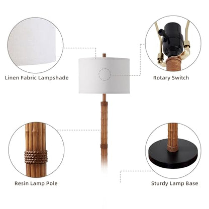 63'' Rustic Floor Lamp for Living Room