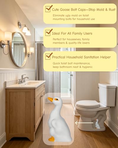 Set of 2 Goose Toilet Bolt Covers Decorative Toilet Screw Cover Caps