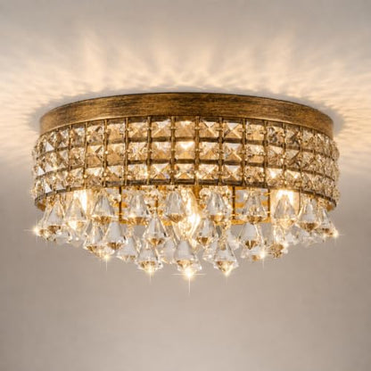Crystal DomeFlushmount Chandelier
