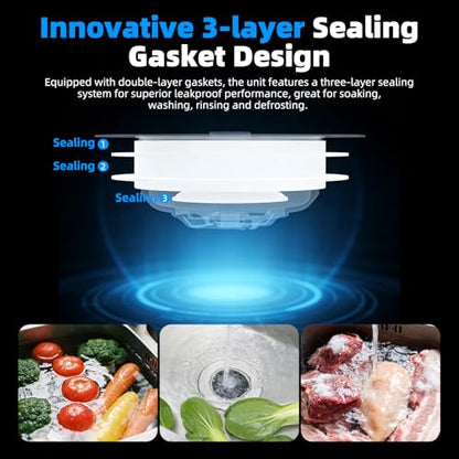 3 in 1 Kitchen Sink Drain Strainer (Brushed Stainless Steel)