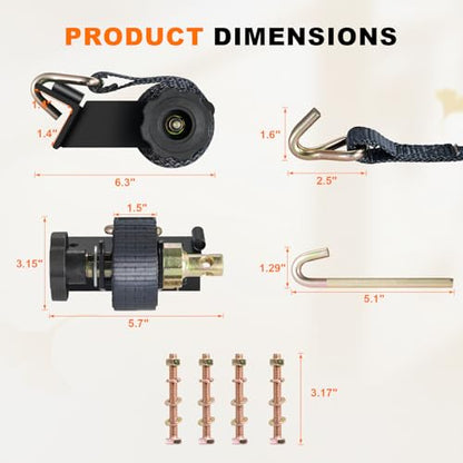 Ladder Rack Ratchet Straps with J