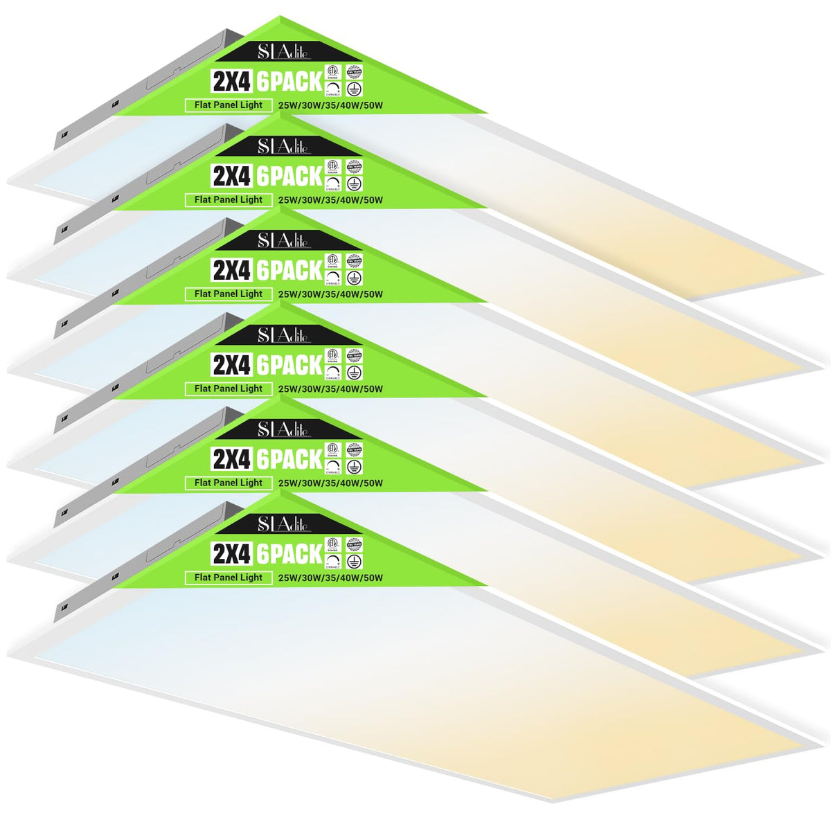 6 Pack 2x4 LED Flat Panel Light 50 (2x4FT 6Pack / 2x4FT 6PACK)