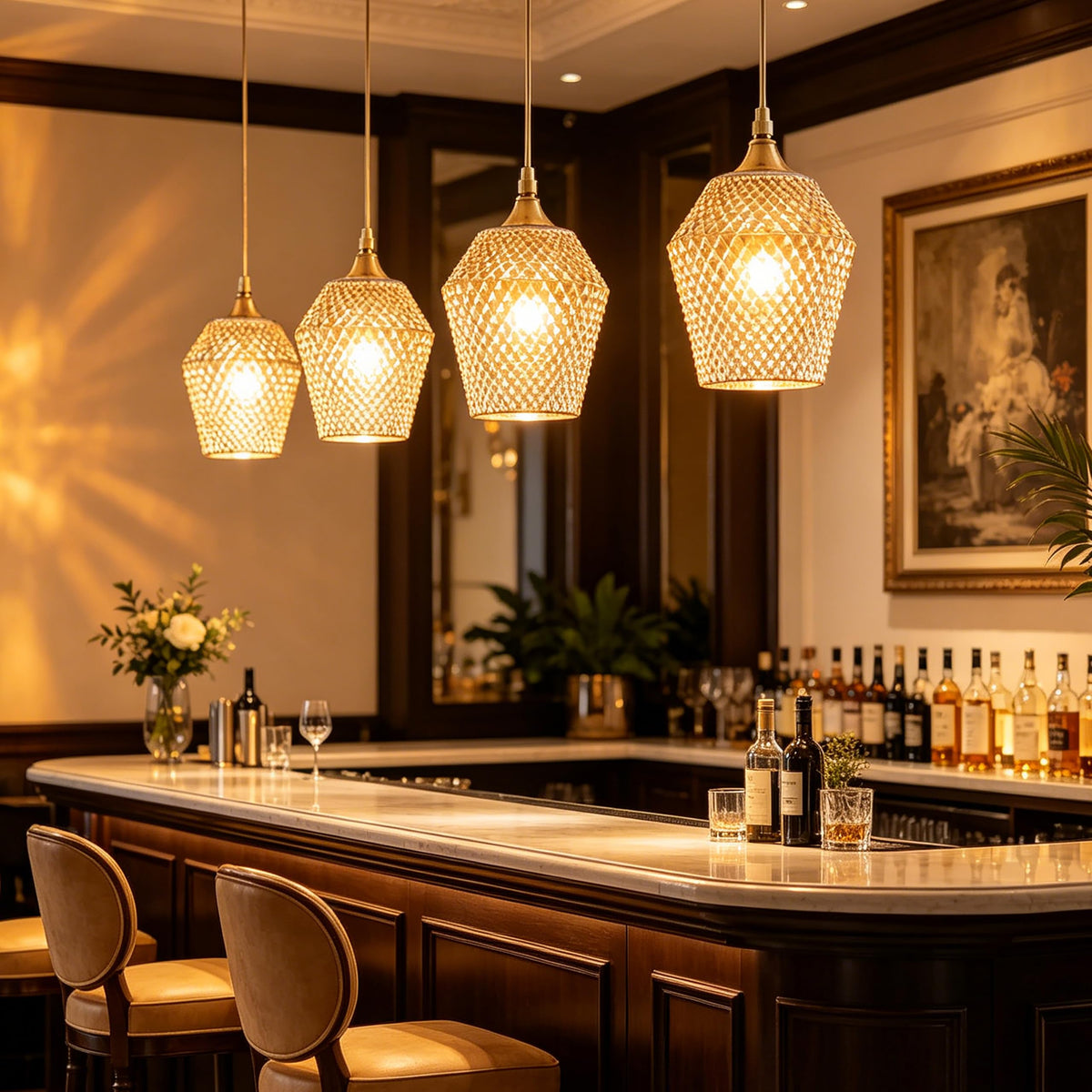 2Pcs Small Glass Lamp Shades (Amber)