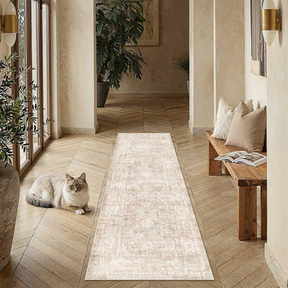 2'6x12 Beige Neutral Kitchen Hallway Runner Rug (Rw | Ly-beige / 2'6" x 12' (Runner))