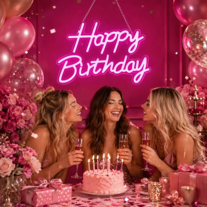 Happy Birthday Neon Sign for Backdrop