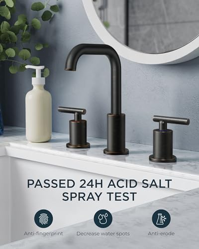 Bathroom Sink Faucet 3 Hole Widespread 8 Inch 2 Handle