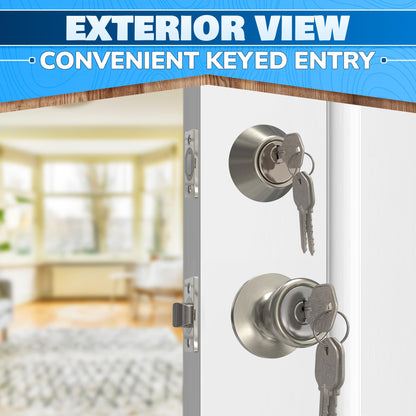 Mobile Home Door Knobs with Deadbolt (Silver)
