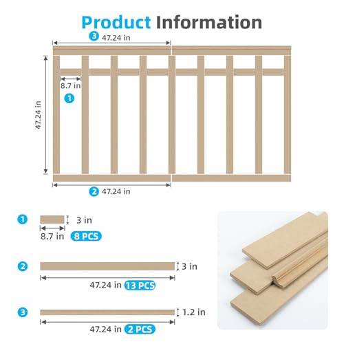 Premade Board and Batten Wainscoting Kit