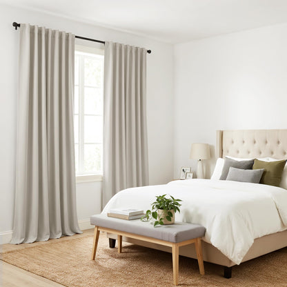 Blackout Curtains 96 inch Length 2 Panels Set (Cream / 52"W x 96"L (Pack of 2))