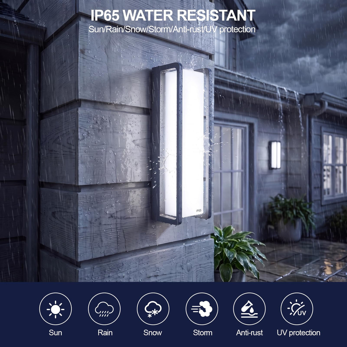 50W LED Outdoor Wall Light (1/50w/6000k/Black)
