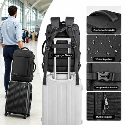 55L Carry On Backpack (Black / 3X-Large(22"x14"x10"))