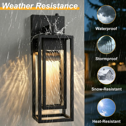 2 Pack LED Outdoor Wall Light (Black(Dusk to Dawn Sensor))