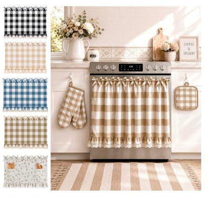 Floral Oven Skirt Curtain for Farmhouse Kitchen Decor