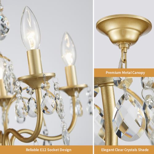 Modern Crystal Chandeliers for Dining Room Light Fixture for Bedroom Living Room Kitchen Entryway Bar Bathroom