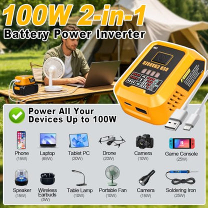 100W PD3.1 USB C Battery Charger Compatible with Dewalt 20V Max Battery