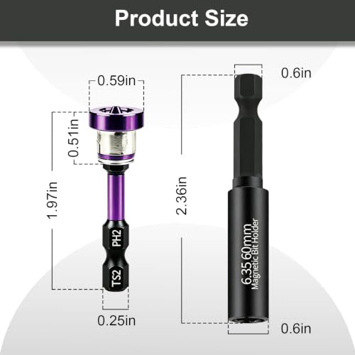 PH2 Magnetic Positioning Screwdriver Bits