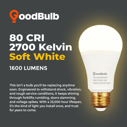 Made in USA A19 LED Light Bulbs (Soft White)