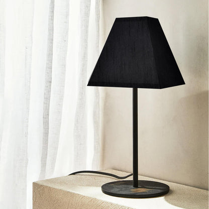 Small Square Lampshades for Table Lamps Set of 2 Black (Black-faux silk / 4 × 9 × 8.3 inches (2 pack))