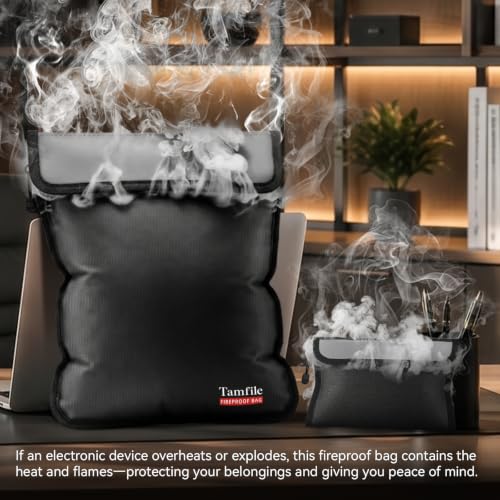 Fireproof Document Bag with 2 Pcs Travel Case