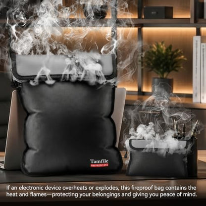 Fireproof Document Bag with 2 Pcs Travel Case