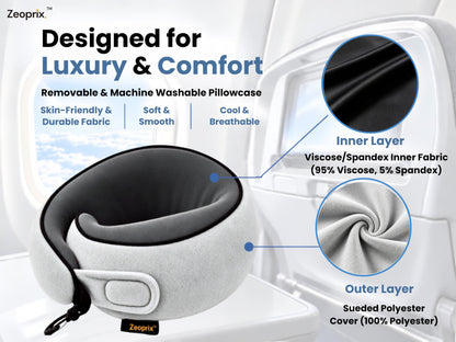 Travel Neck Pillow for Airplane (Light Grey)