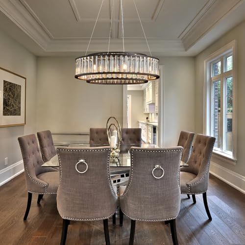 Modern Round Crystal Chandeliers Lighting Fixture
