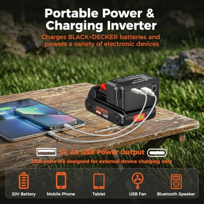 Replacement for Black+Decker 20V MAX Lithium Battery Charger