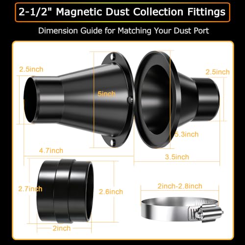 2‑1 2 Inch Magnetic Dust Collection Connector