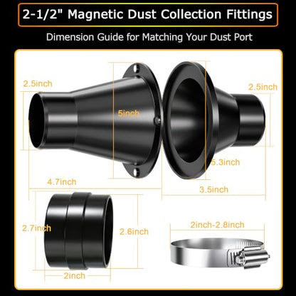 2‑1 2 Inch Magnetic Dust Collection Connector