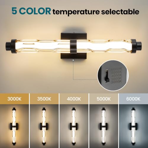 LED Modern Wall Sconces (Black / 24-Inch)