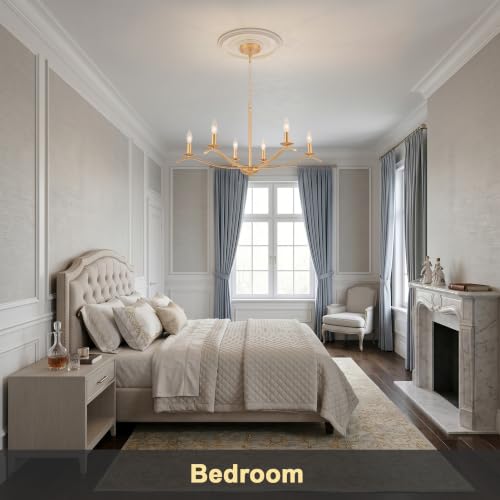 30" Gold Chandelier for Dining Room 6 (6 Light-GOLD)
