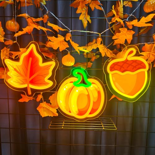 3 Pack Halloween Neon Sign UV Printed Pumpkin Ghost Bat Neon Light