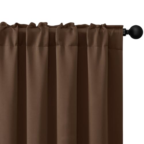 4 Panels Rod Pocket Blackout Window Curtains for Bedroom