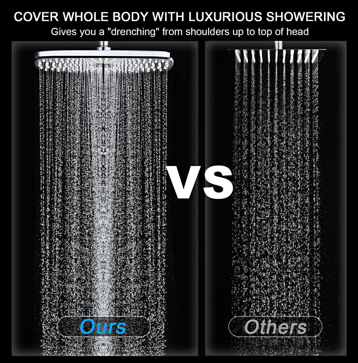 Rain Shower Head with Handheld Showerhead (Chrome)