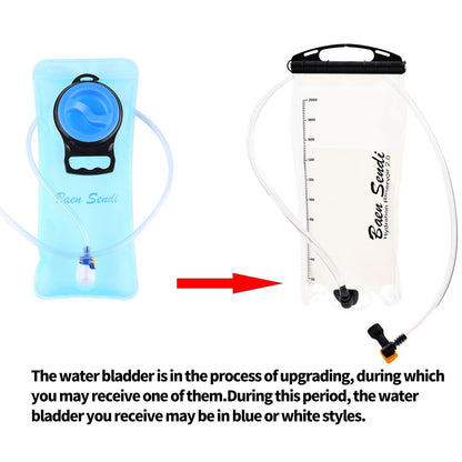 2 Pack Hydration Pack with 2L Backpack Water Bladder (Black with Orange Zipper (1 Pack))